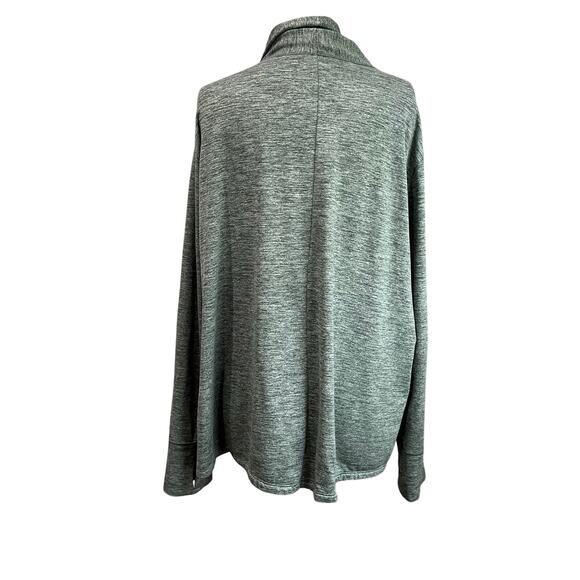 Nike Dri Fit Heathered Green Open Front Cozy Yoga Cardigan Sweater Size XXL - Picture 3 of 8